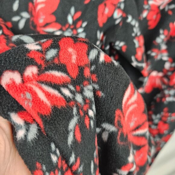 Womens 1X Red Black Floral Print Pajama Pants Bottoms Cozy Comfy Loungewear - Picture 8 of 8